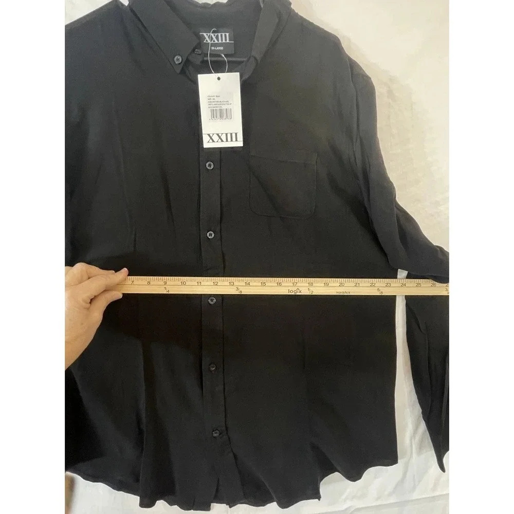 NWT XXIII Shirt Mens 2XL‎ Black Crete Long Sleeve Button Up Casual Dress Office